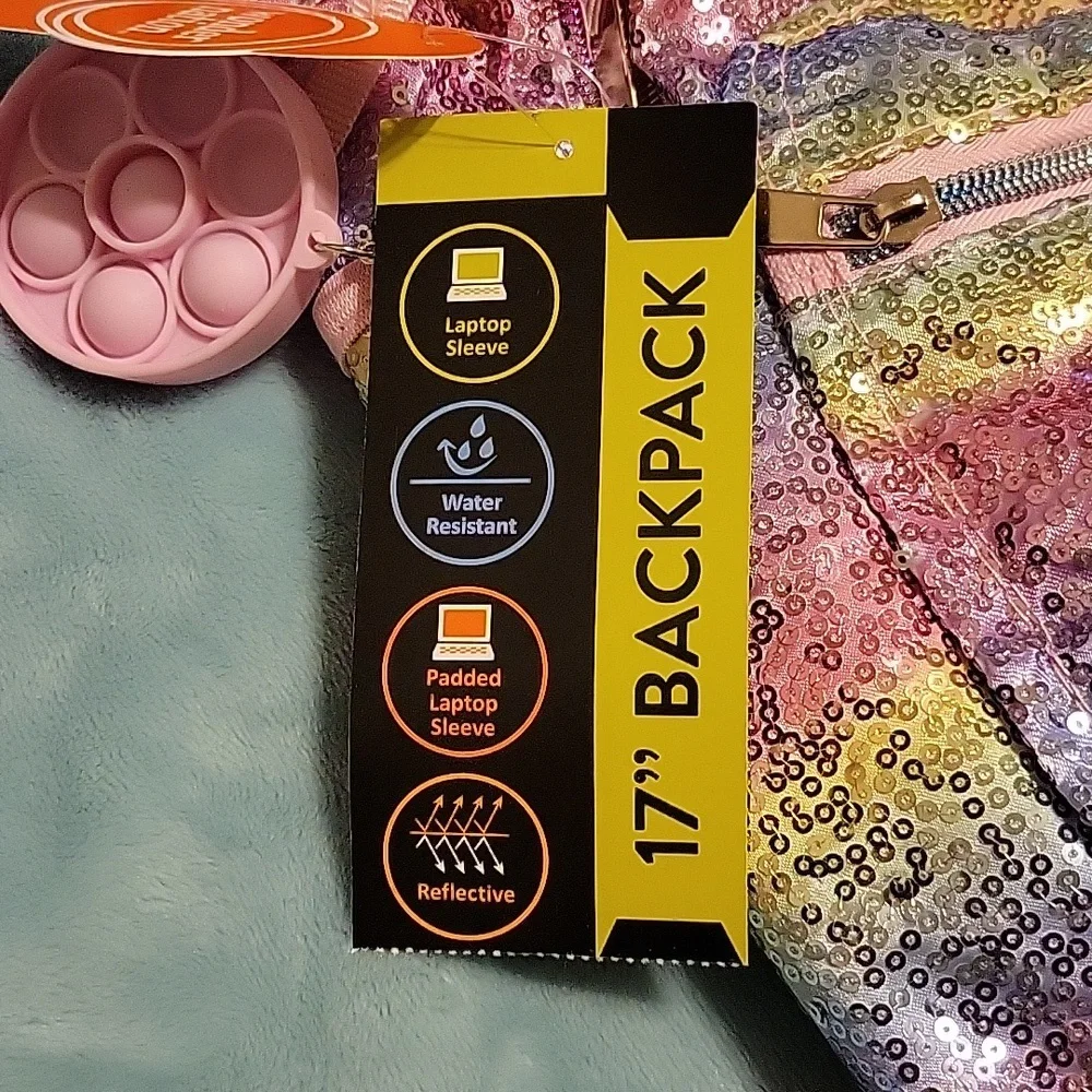 NWT Smiles & Rainbows 17" Backpack 🎒 ❤️ - Picture 2 of 5